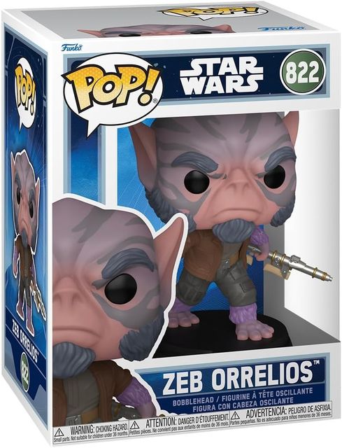 FUNKO POP STAR WARS:THE MANDALORIAN&GROGU - VINYL FIGURE POP 822 ZEB ORRELIOS 9…