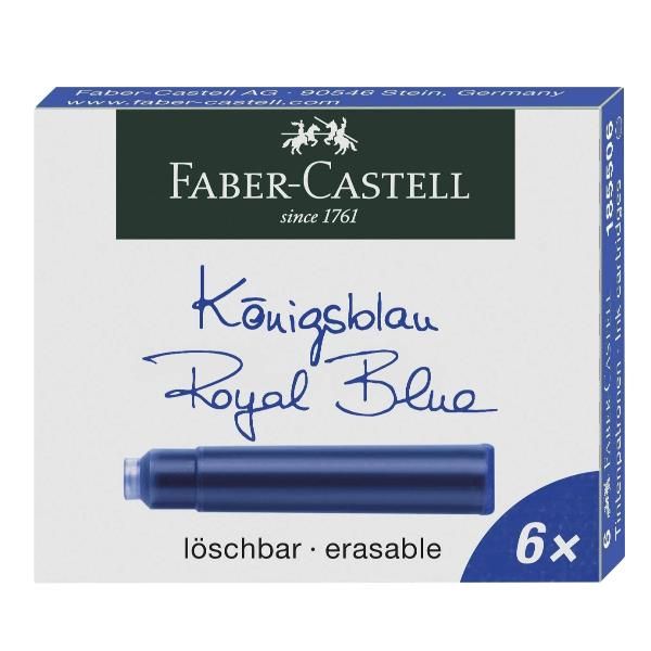 Faber-Castell - Cartuccia inchiostro - non permanente - blu reale (pacchetto di…