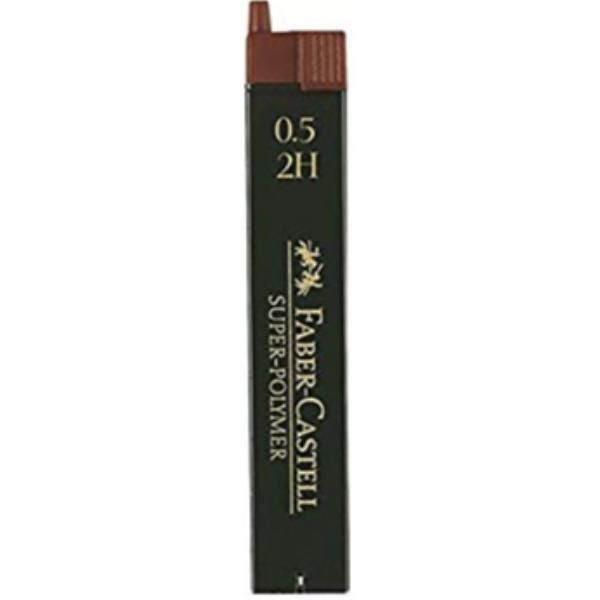 Faber-Castell Super-Polymer - Mina per matita - 2H - nero profondo - 0.5 mm (pa…