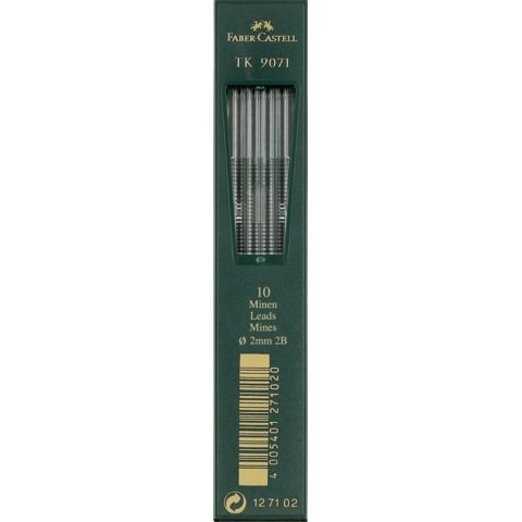 Faber-Castell TK 9071 - Mina per matita - 2B - nero intenso - 2 mm (pacchetto d…