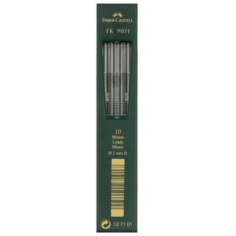 Faber-Castell TK 9071 - Mina per matita - B - nero intenso - 2 mm (pacchetto di…