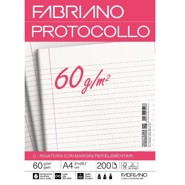Fabriano CARTA PROTOCOLLO A4 60g 200ff - RIG C