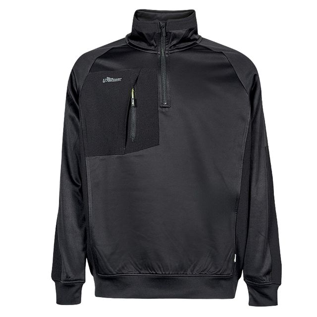 Felpa mezza zip Leeds - taglia XXL - nero - U-Power
