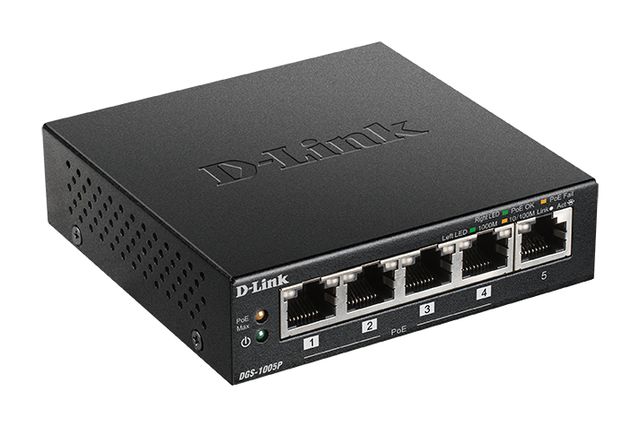 D-Link DGS 1005P - Switch - 5 x 10/100/1000 (4 PoE+) - desktop - PoE+ (60 W)