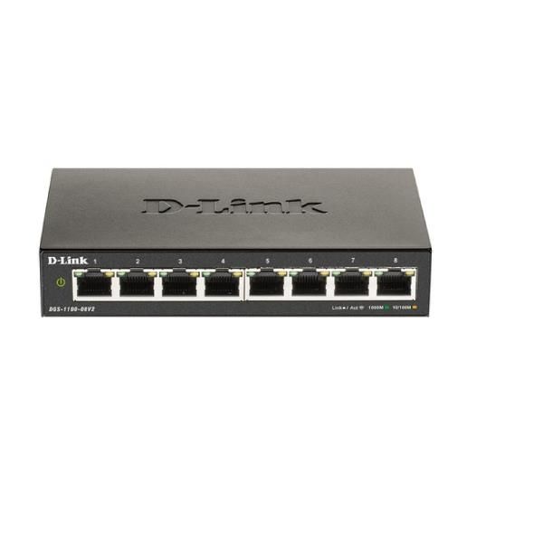 D-Link DGS 1100-08V2 - Switch - intelligente - 8 x 10/100/1000 - desktop - AC 1…