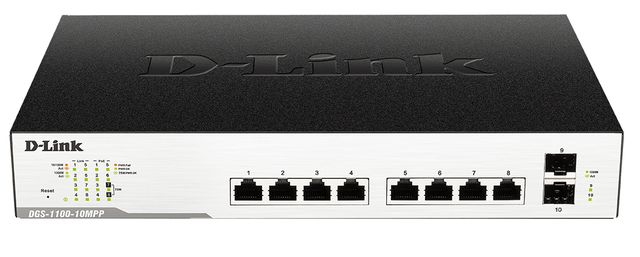 D-Link DGS 1100-10MP - Switch - intelligente - 8 x 10/100/1000 (PoE+) + 2 x Gig…