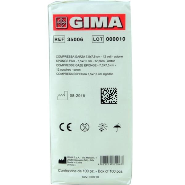 GIMA CF100 COMPRESSA GARZA 7 5X7 5CM