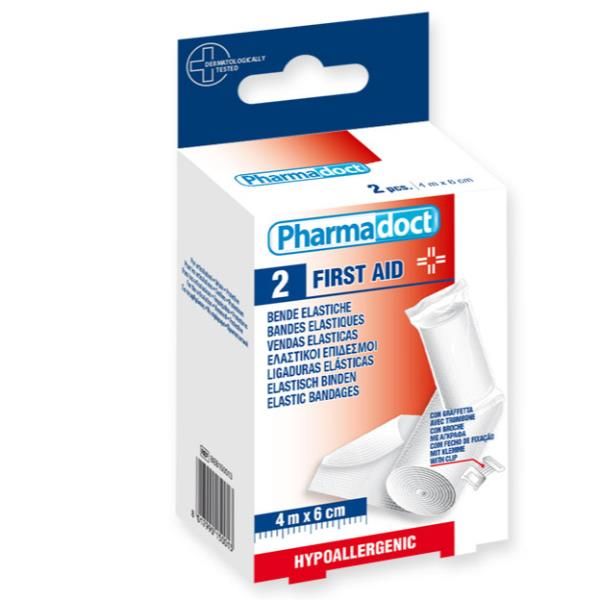 GIMA PHARMADOCT BENDA ELASTICA 4 MT X 6 CM BIANCO CONF 2 Pz.