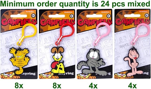 Garfield Portachiavi 2D PVC 4 assortitis 7x15,5cm