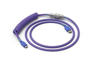 Glorious PC Gaming Race Coiled Cable Nebula, USB-C / USB-A - 1,37m, Viola