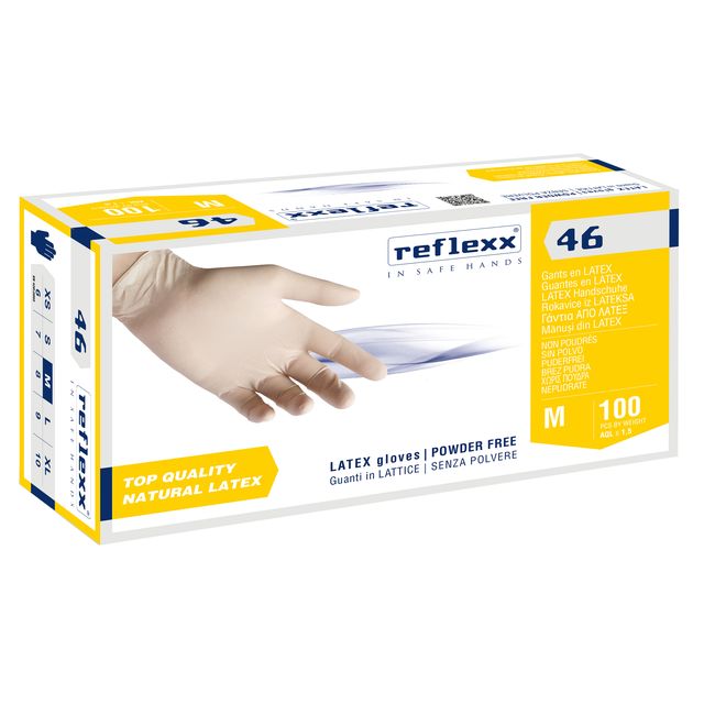 Guanti monouso in lattice senza polvere Reflexx per laboratorio ambidestri - TG…