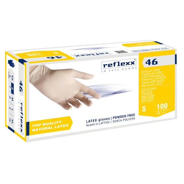 Guanti monouso in lattice senza polvere Reflexx per laboratorio ambidestri - TG…
