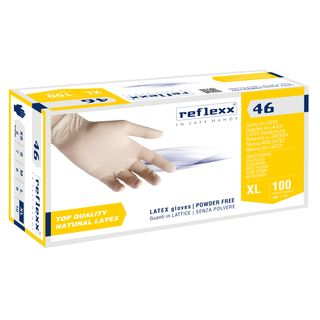Guanti monouso in lattice senza polvere Reflexx per laboratorio ambidestri - TG…