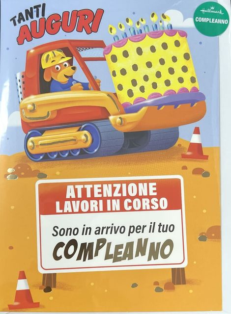 HALLMARK - BIGLIETTI AUGURI "ATTENZIONE LAVORI IN CORSO" - 320383