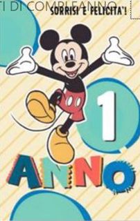 HALLMARK - BIGLIETTI AUGURI 1 ANNO MICKEY MOUSE/GIALLO 129884