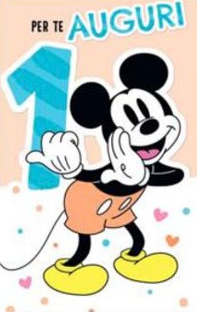 HALLMARK - BIGLIETTI AUGURI 1 ANNO MICKEY MOUSE/PANNA BIANCO 129882