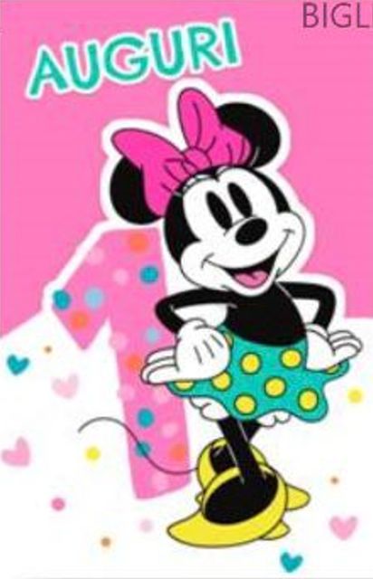 HALLMARK - BIGLIETTI AUGURI 1 ANNO MINNIE/ROSA BIANCO 129885