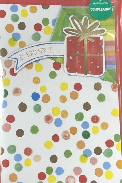 HALLMARK - BIGLIETTI AUGURI 3D PACCO REGALO CON POIS - 129040