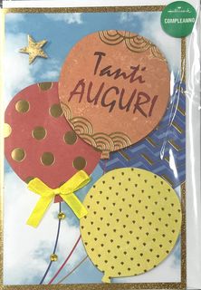 HALLMARK - BIGLIETTI AUGURI 3D PALLONCINI COLORATI - SFONDO NUVOLE 129300
