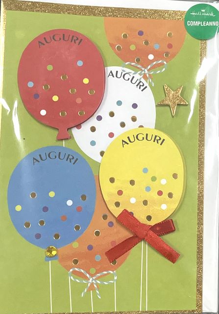 HALLMARK - BIGLIETTI AUGURI 3D PALLONCINI COLORATI - VERDE 129301