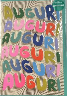 HALLMARK - BIGLIETTI AUGURI COMPLEANNO "AUGURI" VERDE/PANNA 129660