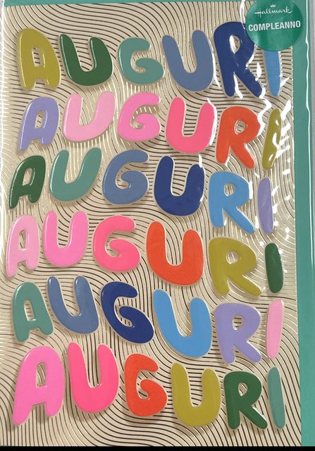 HALLMARK - BIGLIETTI AUGURI COMPLEANNO "AUGURI" VERDE/PANNA 129660