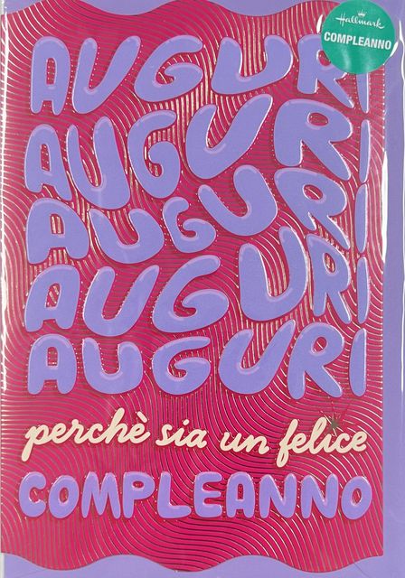 HALLMARK - BIGLIETTI AUGURI COMPLEANNO "AUGURI" VIOLA/ROSSO 129659