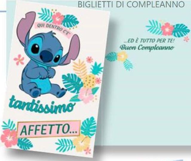 HALLMARK - BIGLIETTI AUGURI DISNEY SITTING STITCH/PANNA 129866