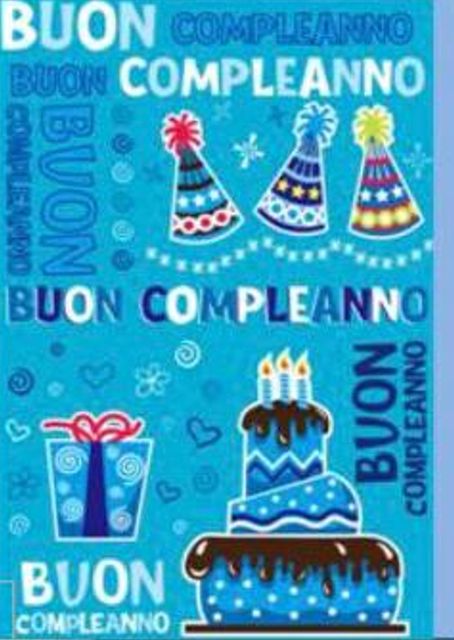 HALLMARK - BIGLIETTI AUGURI EFFETTO METALLICO TORTA/AZZURRO 129702