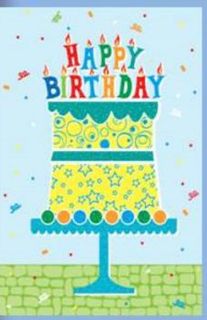 HALLMARK - BIGLIETTI AUGURI EFFETTO METALLICO TORTA/CELESTE 129704