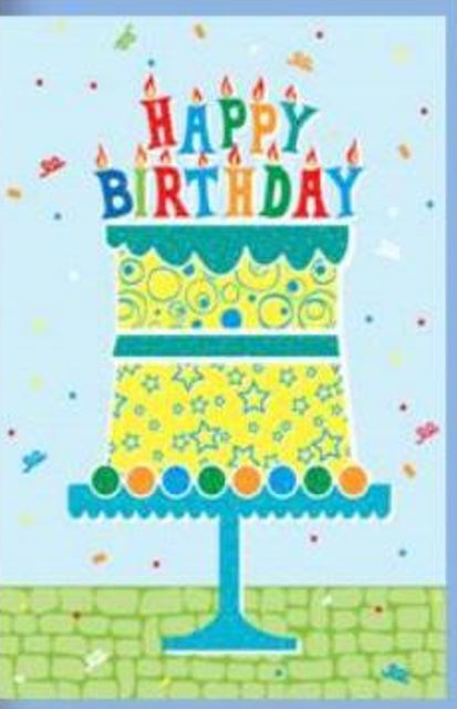 HALLMARK - BIGLIETTI AUGURI EFFETTO METALLICO TORTA/CELESTE 129704