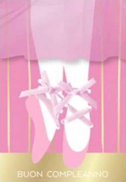 HALLMARK - BIGLIETTI AUGURI EFFETTO ORO ARGENTO OLOGRAFICO BALLERINA 129918