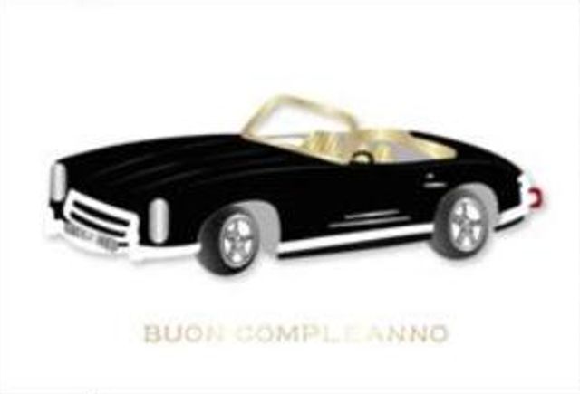 HALLMARK - BIGLIETTI AUGURI EFFETTO ORO ARGENTO OLOGRAFICO MACCHINA 129919