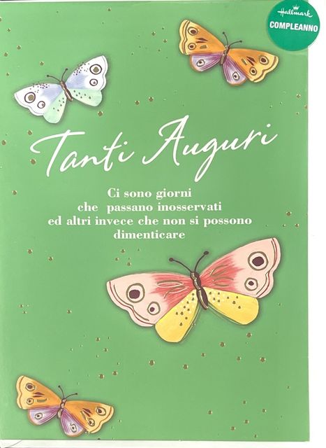 HALLMARK - BIGLIETTI AUGURI FARFALLE - VERDE 320380