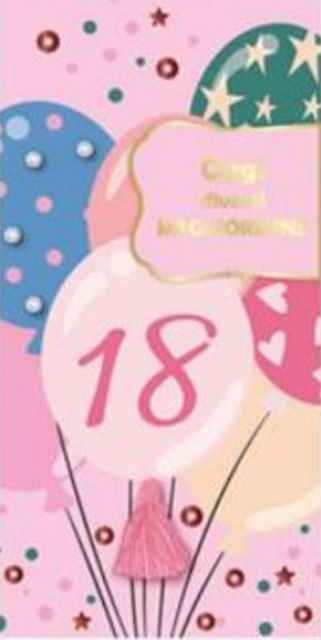 HALLMARK - BIGLIETTI AUGURI PORTASOLDI 18 ANNI PALLONCINI - ROSA 129293