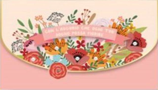 HALLMARK - BIGLIETTI AUGURI PORTASOLDI FIORI MIX - ROSA 129482