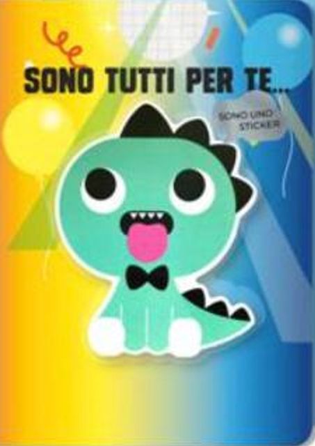 HALLMARK - BIGLIETTI AUGURI STICKERS SOFT TOUCH DINOSAURO 129276