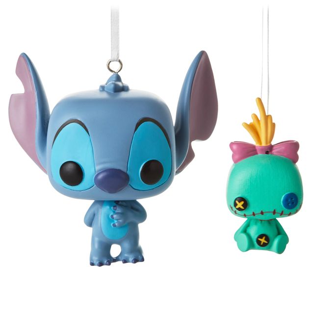 HALLMARK ORNAMENTS - FUNKO BUD DISNEY STITCH & SCRUMP
