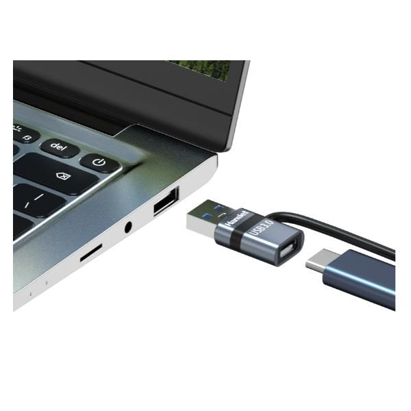 HAMLET ADATTATORE USB M USBC F + FERMACAVO