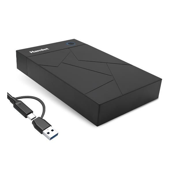HAMLET BOX HD SATA USB-C + USB-A CON ALIM.