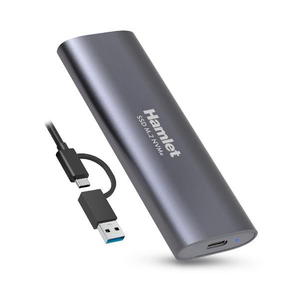 HAMLET HXDM2-10GY BOX PER SSD M.2 NVMe IN ALLUMINIO USB 3.2 GEN2 10GBPS GRIGIO