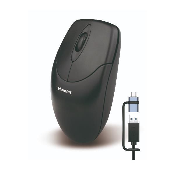 HAMLET MOUSE USB 1000 DPI + USB-C ADAPTER