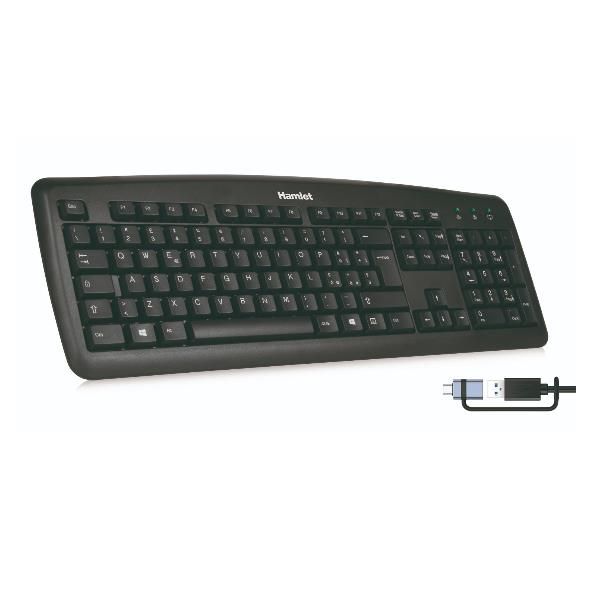 HAMLET TASTIERA SOFT TOUCH + USB-C ADAPTER