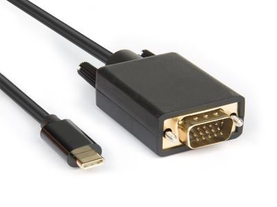 HAMLET XVAUC-VGA20 CAVO ADATTATORE USB 3.1 TYPE-C TO VGA M 1080P 2MT BLACK