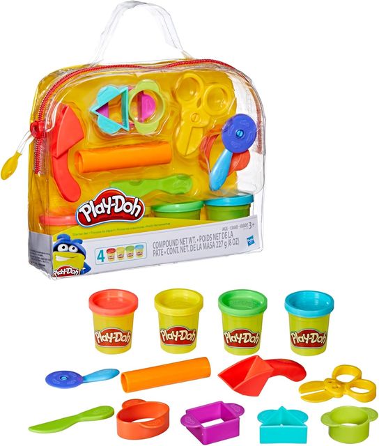 HASBRO - Play-Doh Starter Set Con 9 Attrezzi + 4 VASETTI B11695L0