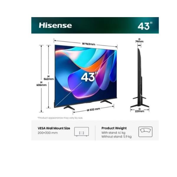 HISENSE 43 A69S 4K UHD SMART VIDAA