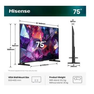 HISENSE 75 E79S PRO QLED 4K UHD VIDAA 144HZ