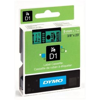 DYMO D1 - Poliestere - autoadesivo - nero su verde - Rotolo (0,9 cm x 7 m) 1 ca…