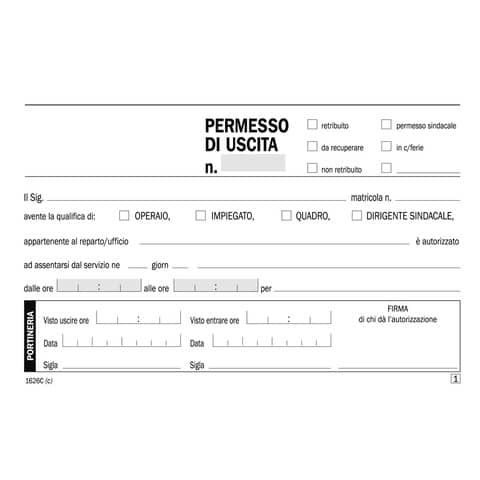 Data Ufficio - Registro delle autorizzazioni per l'uscita dal posto di lavoro -…