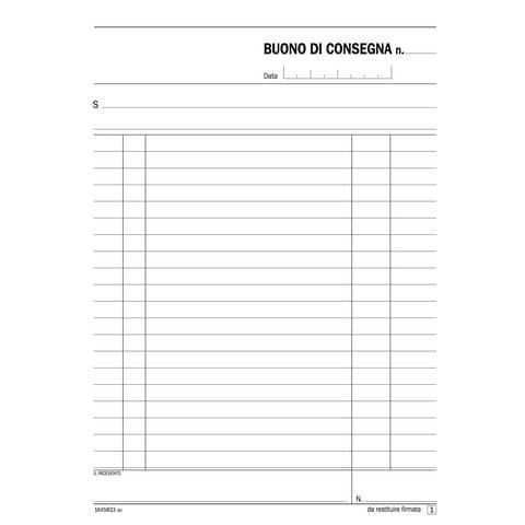Data Ufficio - Voucher di consegna - 33 fogli - 215 x 148 mm - tripla - senza c…